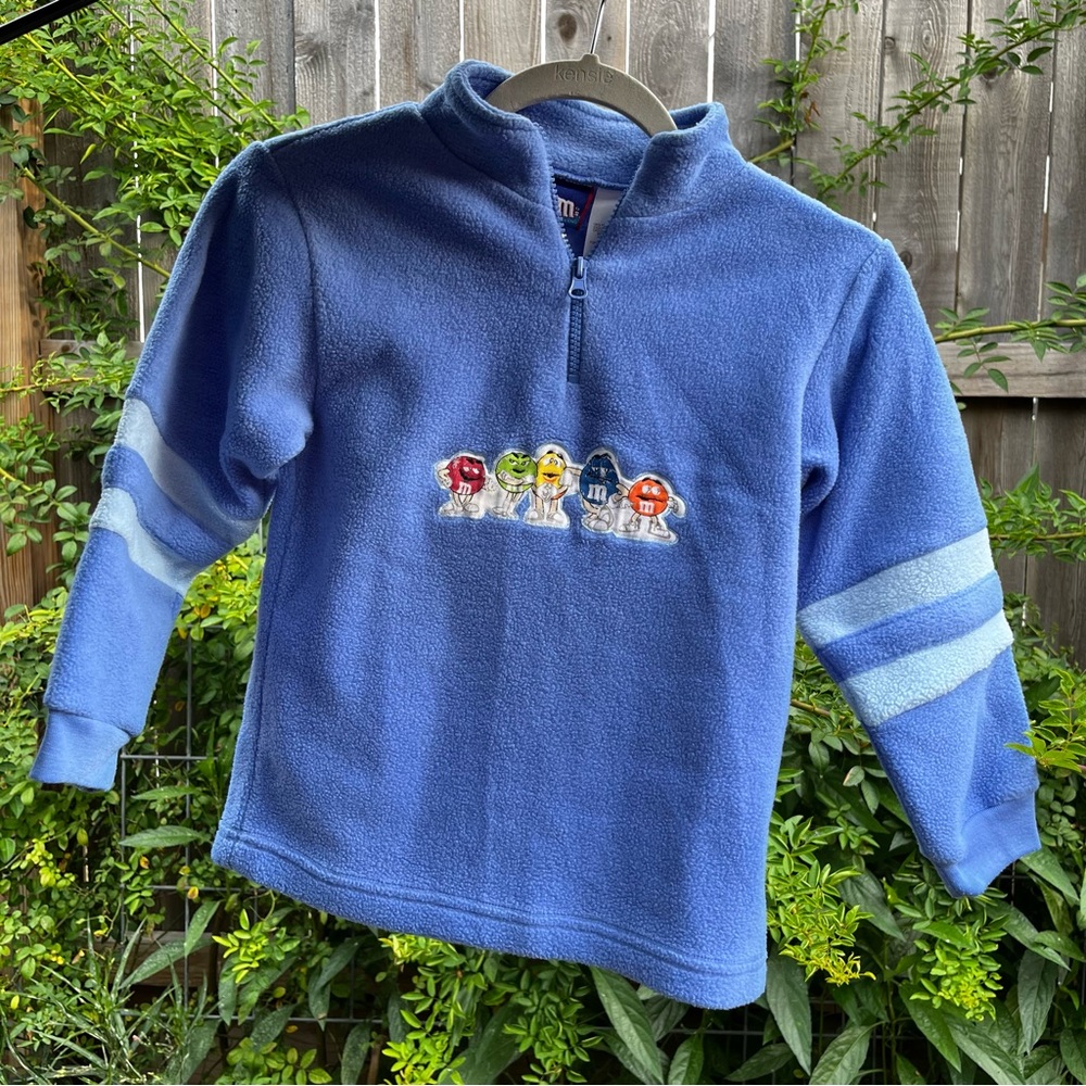 Vintage M&M's‎ Kids Blue Fleece Pullover Size 6X
